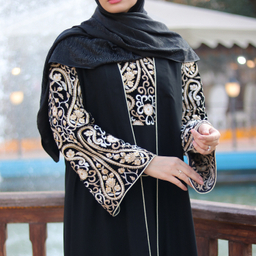 مانتو عبایی زنانه کد 2-124 رنگ مشکی