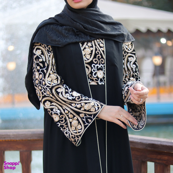 مانتو عبایی زنانه کد 2-124 رنگ مشکی