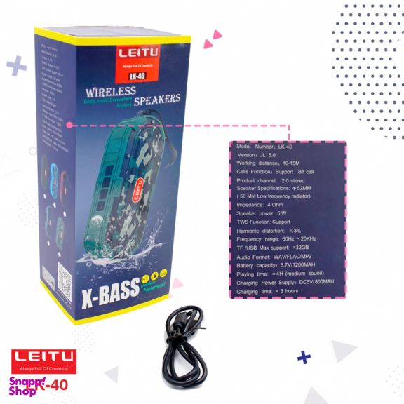 اسپیکر بلوتوثی قابل حمل لیتو مدل LK-40