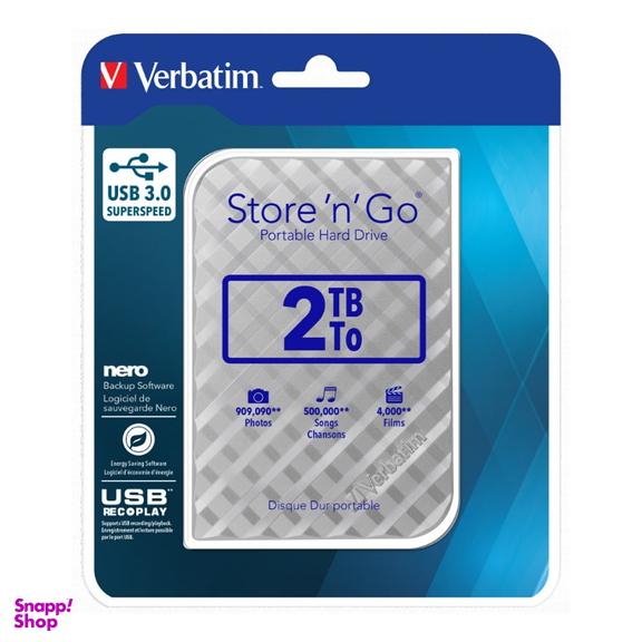 هارد دیسک اکسترنال ورباتیم مدل Store n Go ظرفیت 2 ترابایت