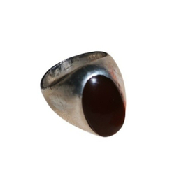 انگشتر نقره مردانه مدل عقیق جزع یمنی حرزدار کهنه