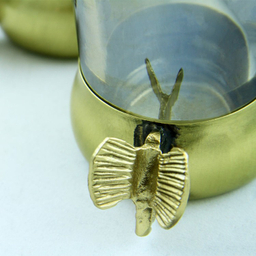 استکان و انگاره سالینو مدل کپ برنجی پروانه کد BP-5081