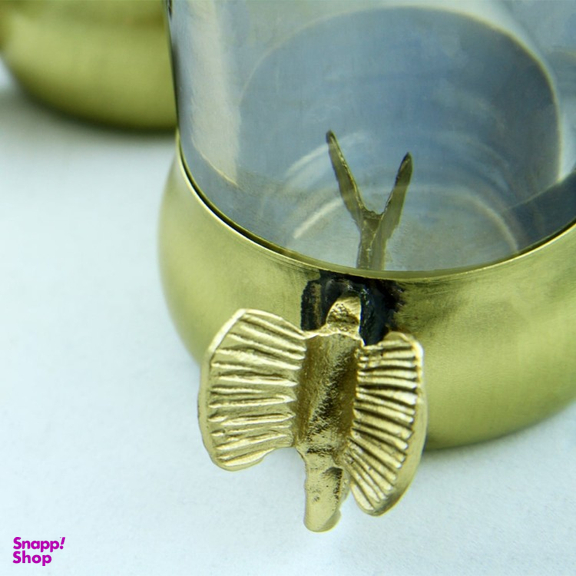 استکان و انگاره سالینو مدل کپ برنجی پروانه کد BP-5081