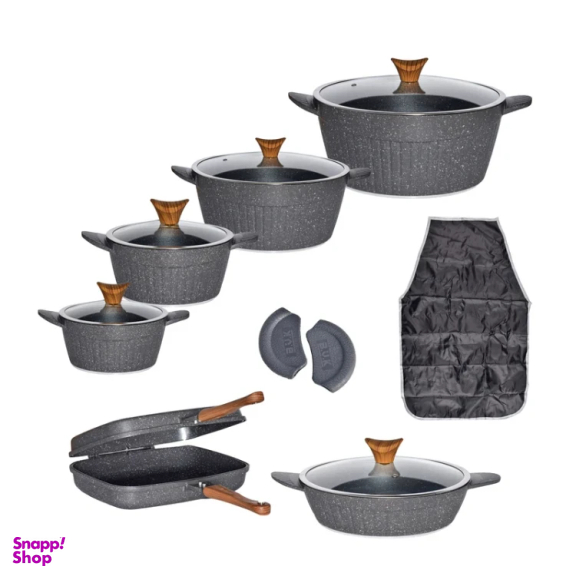 سرویس پخت و پز 15 پارچه بی.وی.کی مدل دورو گرانیت کد 713515