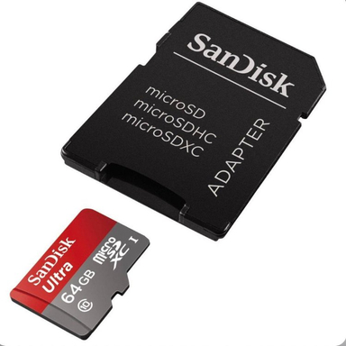 کارت حافظه سن دیسک مدل MicroSDXC UHS-I A1 ظرفیت 64 گیگابایت به همراه آداپتور