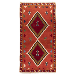 گبه دستباف کناره سی پرشیا کد 122594 سایز 2.02x1.05 متر