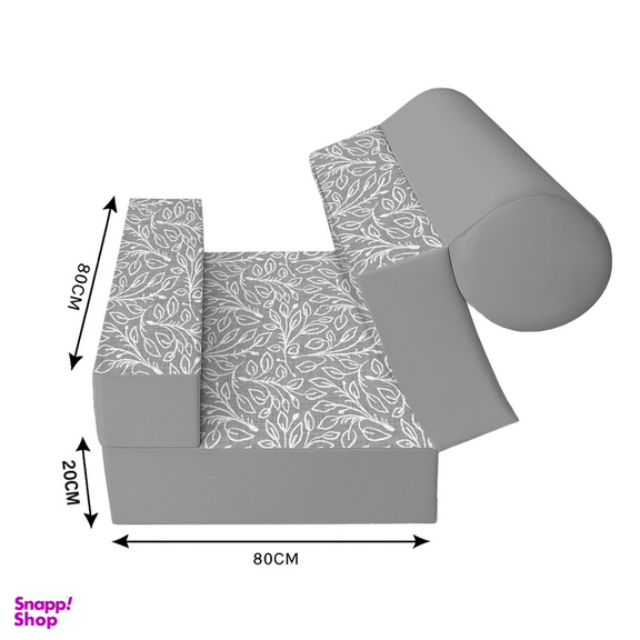 مبل تختخواب شو یک نفره نوپه هوم مدل تشک شو طرح برگ و گل کد M1122