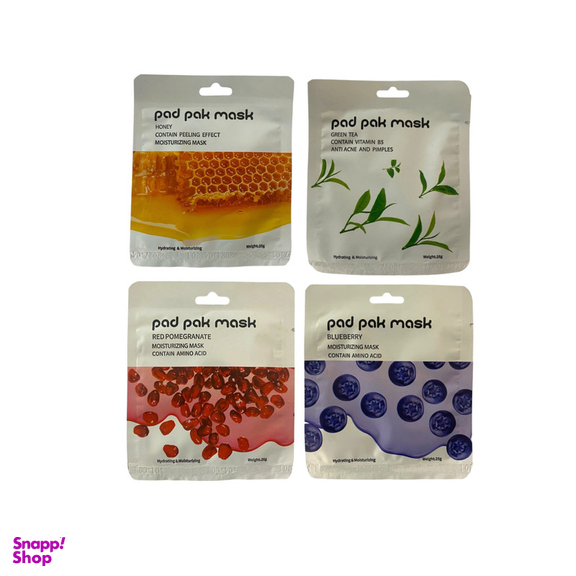 ماسک صورت پد پاک مدل ورقه ای کد ۶ وزن ۲۰ گرم بسته ۴ عددی