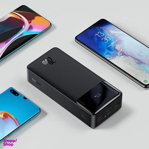 پاوربانک باسئوس مدل Bipow Digital Display ظرفیت 30000 میلی آمپر ساعت