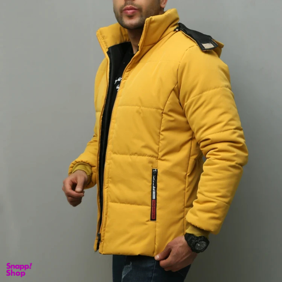 کاپشن مردانه سارزی مدل خط پهن کد 18567276 رنگ زرد