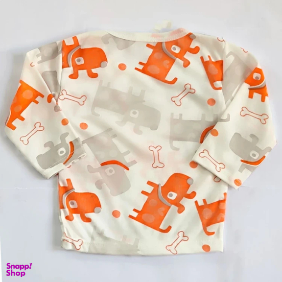 ست تیشرت آستین بلند و شلوار نوزادی کد 4121 رنگ سفید