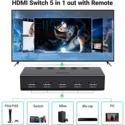 سوئیچ 6 پورت HDMI 2.0 یوگرین مدل CM568 کد 90512 به همراه ریموت کنترل