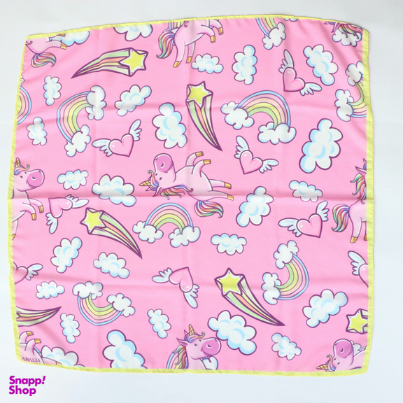 دستمال سر و گردن دخترانه مدل نخ پنبه طرح یونیکورن کد 1045