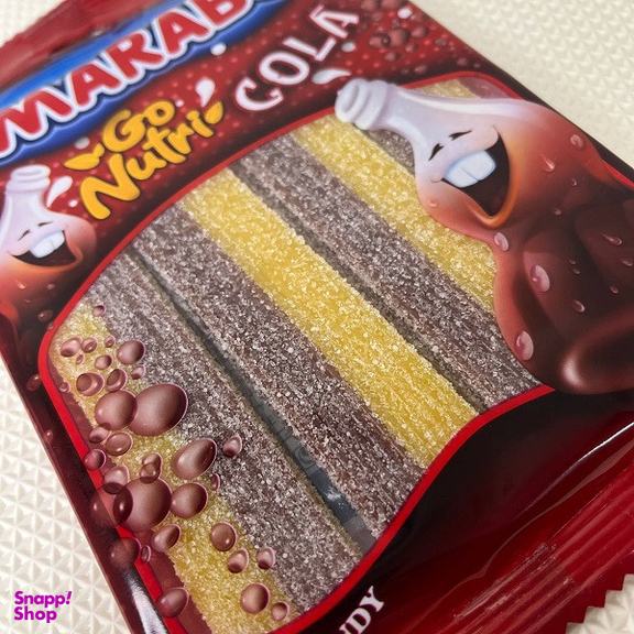 پاستیل نواری با طعم کولا مارابو وزن 100 گرم بسته 6 عددی