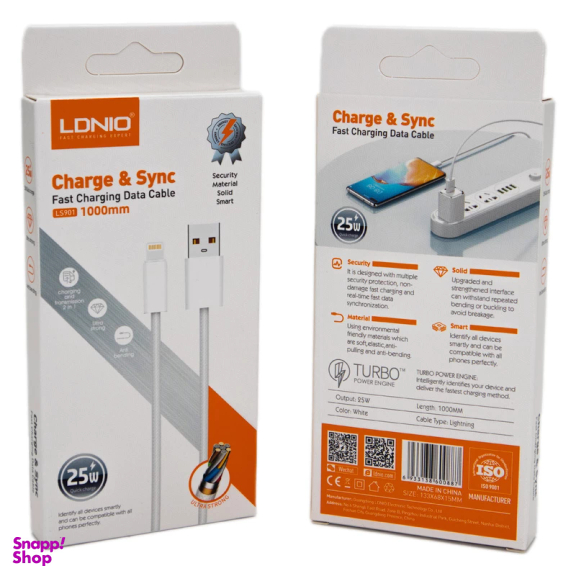کابل تبدیل USB به لایتنینگ الدینو مدل LS901 طول 1 متر