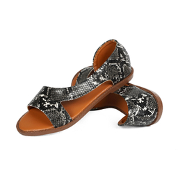 صندل زنانه نیکتا مدل بیتا رنگ مشکی پوست ماری