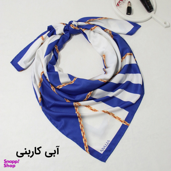 روسری زنانه آنالیا مدل ابریشم دست دوز طرح زنجیری کلاسیک کد ana-2821