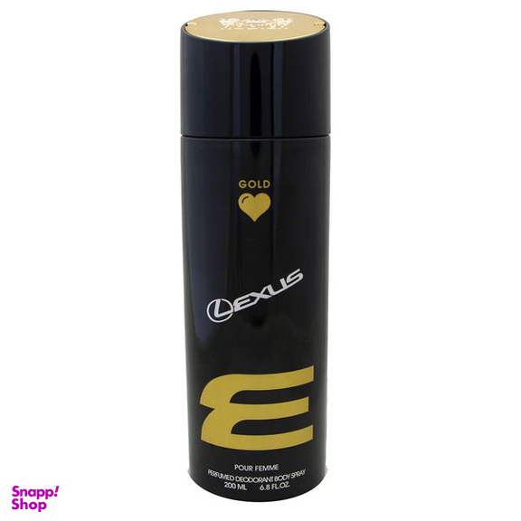 اسپری بدن زنانه رودیر مدل LEXUS GOLD حجم 200 میلی لیتر