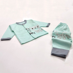 ست شومیز و شلوار نوزادی مدل خرس برفی کد 3700 رنگ سبز