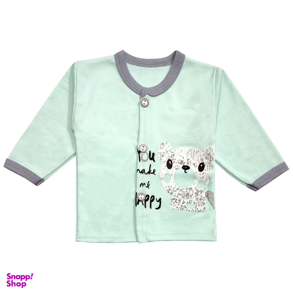 ست شومیز و شلوار نوزادی مدل خرس برفی کد 3700 رنگ سبز