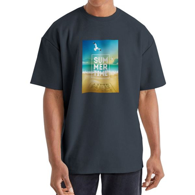 تیشرت اورسایز آستین کوتاه  مردانه نوزده نودیک مدل TS1974 DG