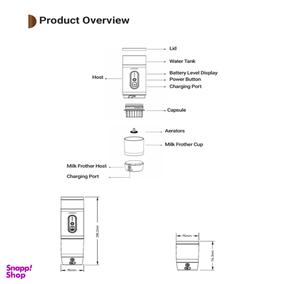 اسپرسوساز قابل حمل لپرسو مدل PORTABREW LPCFFM4IN1BK