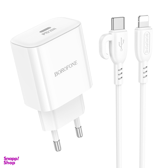 شارژر دیواری 20 وات بروفون مدل BA81A (EU) به همراه کابل Type-C به Lightning