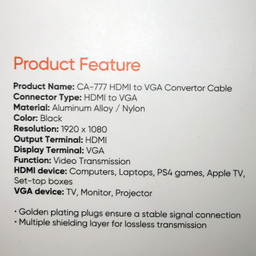 کابل HDMI به VGA مک دودو مدل CA-777 طول 2 متر