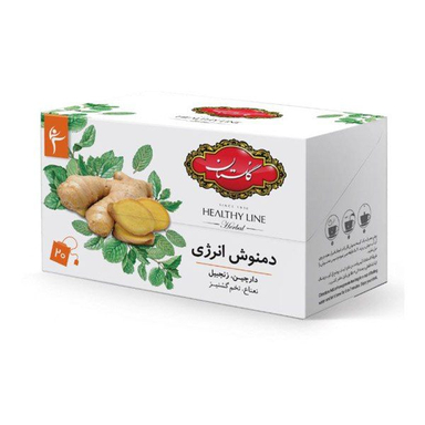دمنوش مخلوط گیاهی انرژی زنجبیلی گلستان بسته ۲۰ عددی