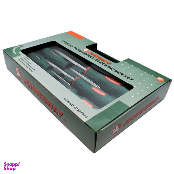 پیچ گوشتی ضربه خور جانزوی مدل D70PP07S مجموعه 7 عددی