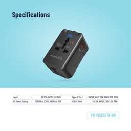 شارژر موبایل پرودو مدل PB-PD20UTA-BK
