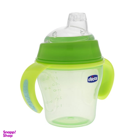 لیوان دسته دار کودک چیکو مدل suft cup گنجایش 200 میلی لیتر