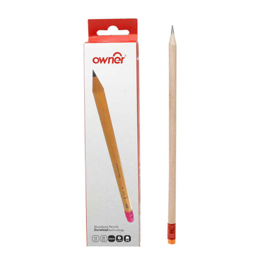 مداد اونر ذغالی بدنه سیاه مدل HB مشکی بسته 12 عددی