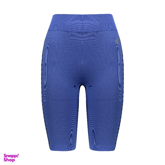 ست نیم تنه تاپ کراپ و شلوارک ورزشی زنانه دریم اسلیم کد T549 رنگ آبی طرح چهارخانه
