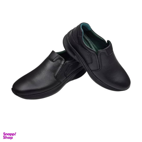 کفش طبی مردانه چرم ریباری مدل GO11 رنگ مشکی