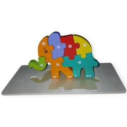 بازی آموزشی مدل پازل چوبی برجسته طرح فیل