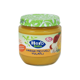 پوره مخلوط میوه و غلات هیرو بیبی وزن 120 گرم