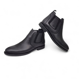 نیم بوت مردانه چرم ریباری مدل Z23 رنگ مشکی
