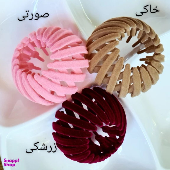کلیپس مو زنانه مدل گوجه مخملی کد 1523