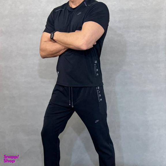 ست تیشرت شلوار ورزشی مردانه کد 1101 رنگ مشکی