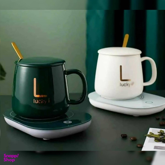 ماگ حرارتی لاکی مدل Temperature Cup به همراه صفحه گرم کن برقی