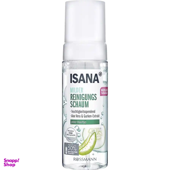 فوم پاک کننده صورت ایسانا مدل آلوئه ورا و خیار حجم 150 میلی لیتر