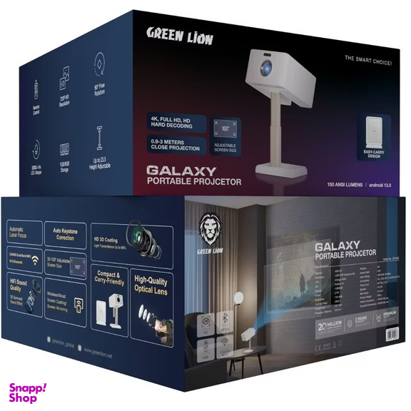 پروژکتور قابل حمل گرین لاین 4K مدل GALAXY PORTABLE PROJECTOR