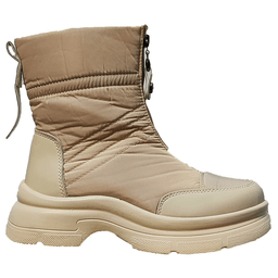 نیم بوت زنانه مدل کاپشنی کد 1136 کرمی