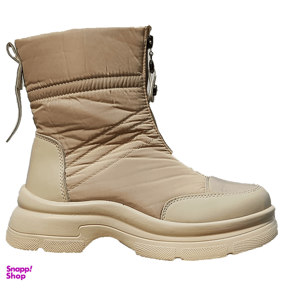 نیم بوت زنانه مدل کاپشنی کد 1136 کرمی