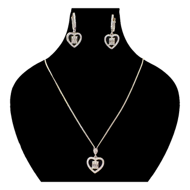 نیم ست نقره زنانه گیرا مدل قلب کد G985