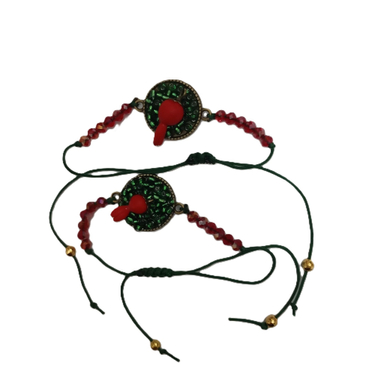 دستبند دخترانه طرح انار یلدایی کد 31307 بسته 2 عددی