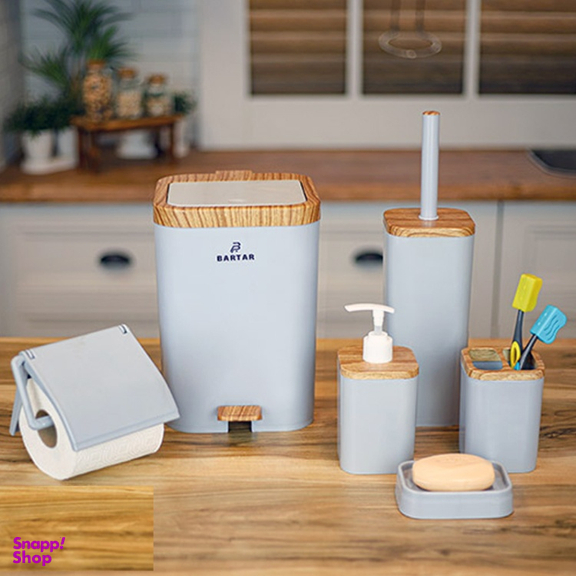 ست سرویس بهداشتی برتر مدل لیدوما طرح چوب مجموعه ۶ عددی