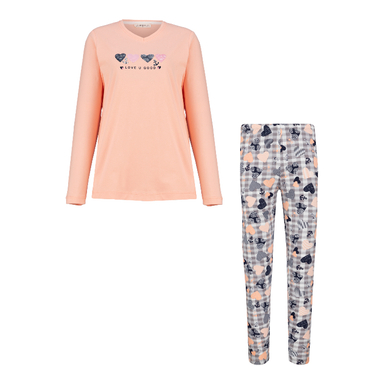 ست بلوز و شلوار راحتی زنانه کد 1048 رنگ هلویی