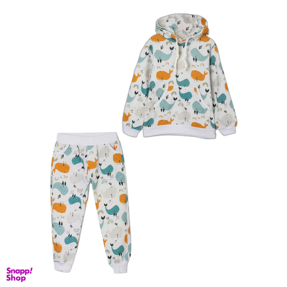 ست هودی و شلوار بچگانه گیزولان مدل نهنگ